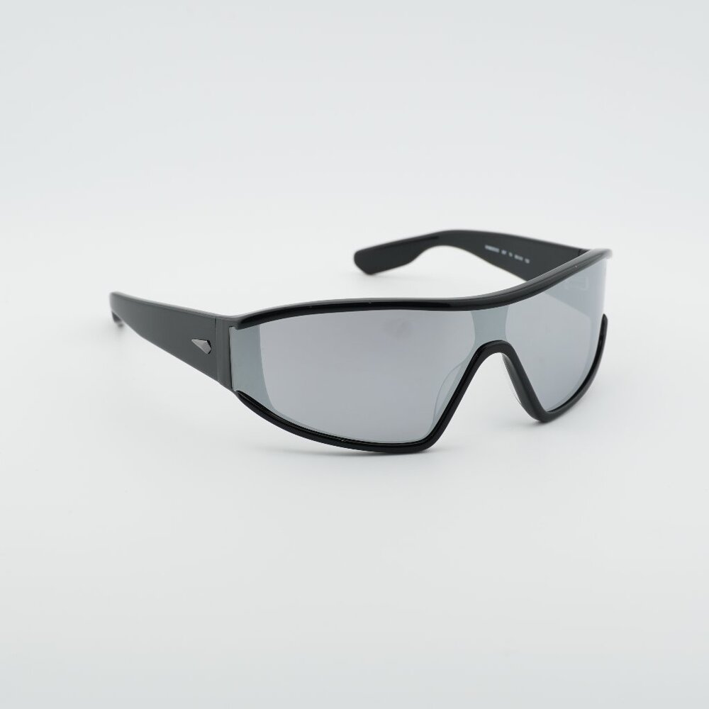 Rag & Bone RNB6003/S 0807 T4 Sunglasses Black Shield Frame, Silver Lenses